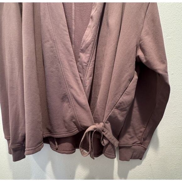 Athleta Women’s Size XL Purple Light Retroterry Wrap Sweater Lounge Comfy Top - Picture 4 of 7